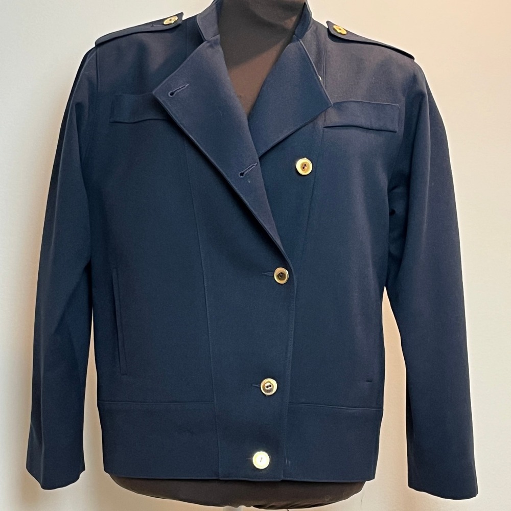 Vintage Brian Tucker O'Shea's Market Ireland Navy Wool Military Jacket Size 10